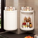 厨房置物架旋转调料调味品储物柜壁挂台面转角收纳神器三角架