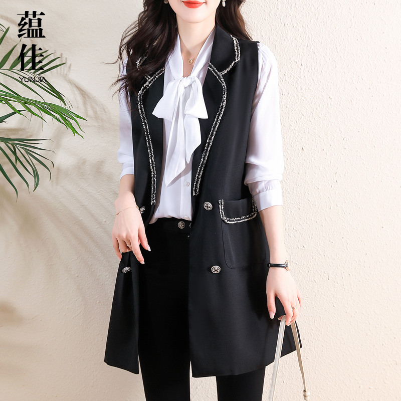 蕴佳韩版翻领洋气马甲背心女