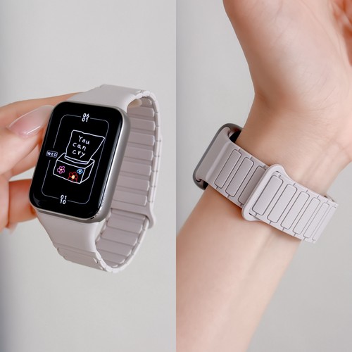 适用小米手环9pro表带8Pro手表硅胶磁吸腕带红米Watch5替换带高级感一体式智能运动透气八九代新款女生配件男