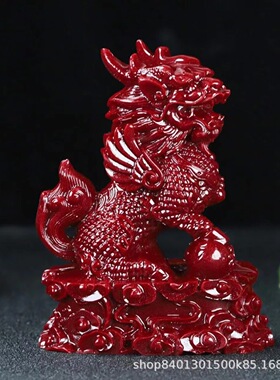 朱砂麒麟紫金砂摆件一对家居卧室