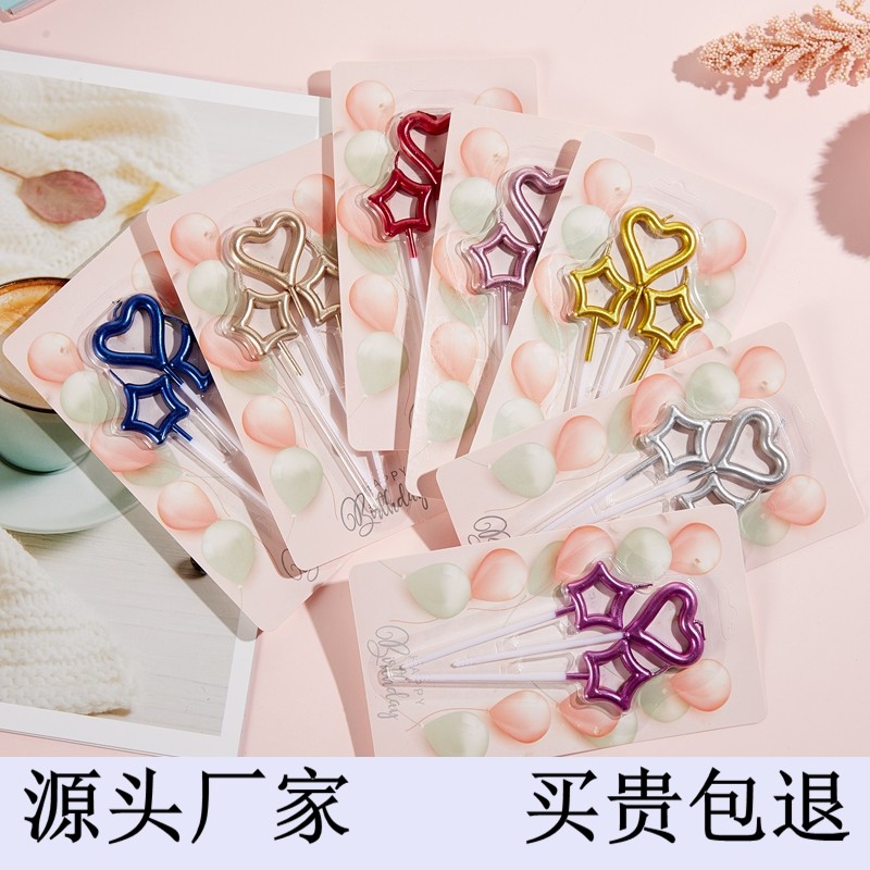 网红镀金爱心星星蜡烛派对烘焙生日蜡烛爱心星星生日蛋糕蜡烛,节庆用品/礼品,蜡烛,淘宝优惠券,粉丝福利购,淘宝优惠卷