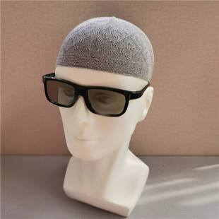 回族帽子2024新款夏季网眼针织礼拜帽白帽透气棉回民手工浅帽小号