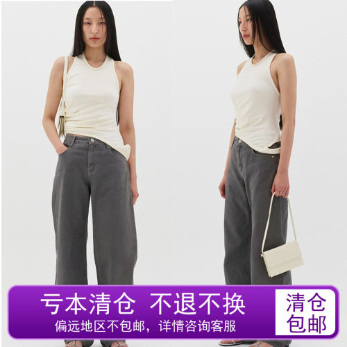 下摆不对称背心修身无袖背心