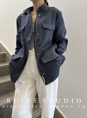 LP经典旅行者 老钱亚麻工装夹克防晒外套女