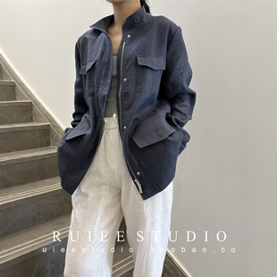 LP经典旅行者 老钱亚麻工装夹克防晒外套女