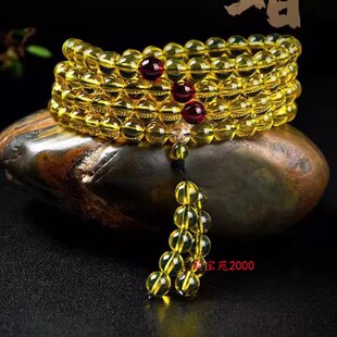 多圈手链男女士佛珠念珠蜜蜡手串配饰品仿琥珀手串蓝珀108颗项链