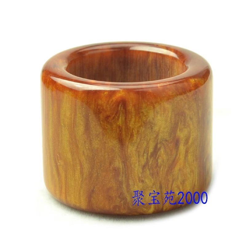 黑珊瑚活海柳戒指血柳拇指戒指把玩指环戒圈男士仿金丝海柳扳指