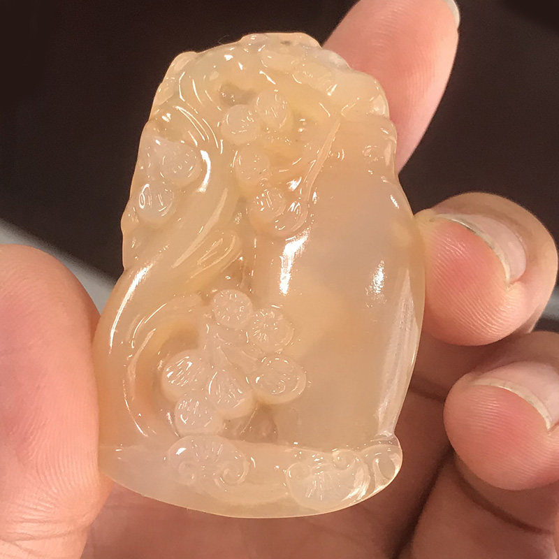 天然黄玉石平平安安花瓶挂件项链竹报平安玉牌黄龙玉梅花花瓶吊坠