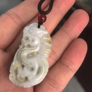 2026本命年生肖龙男女款项链天然翡翠双面龙玉佩玉石望子成龙吊坠