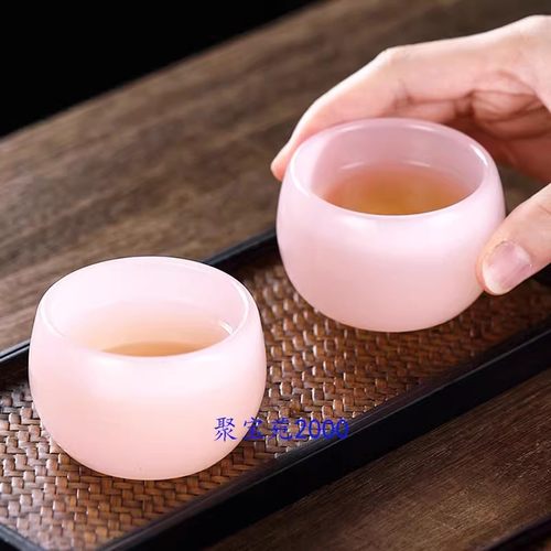 单个大号玉瓷玉杯品茗杯玛瑙杯子主人杯芙蓉玉杯玉石小茶杯功夫茶