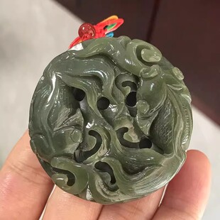 青玉连年有余鱼玉石手把玩件年年有余腰佩收藏新疆和田玉鱼手把件