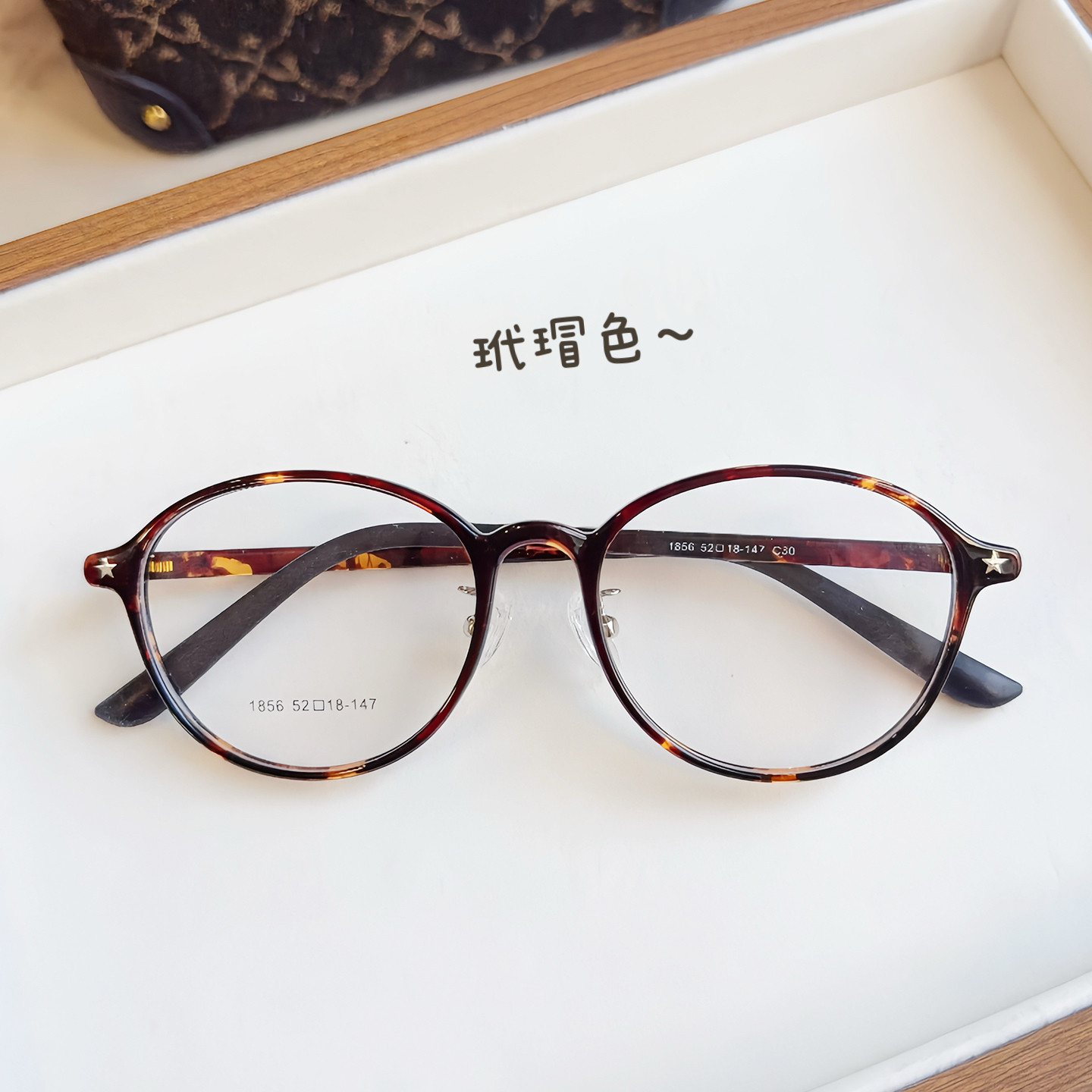 豹纹眼镜框女硅胶腿防滑玳瑁镜框复古圆框眼镜tr90可配度数近视男