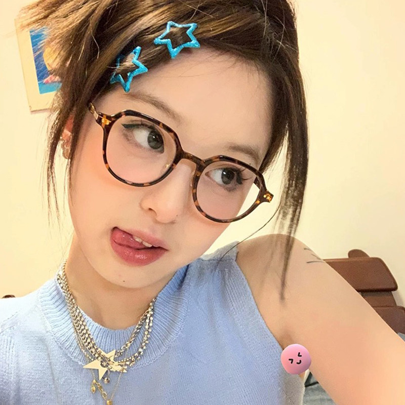 复古玳瑁镜框女可配近视大脸时尚豹纹眼镜框显脸小网红款平光镜