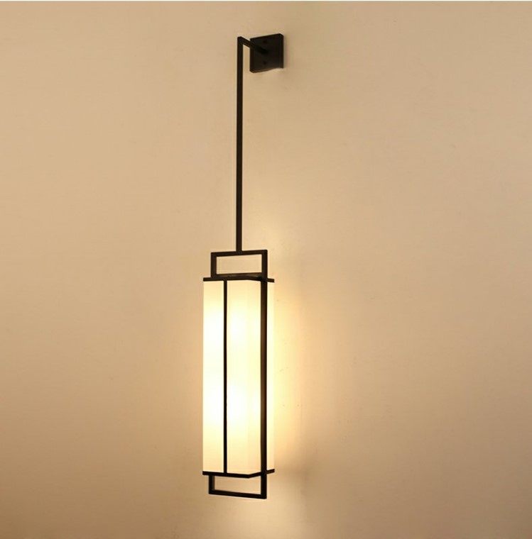 新中式客厅卧室壁灯工程餐厅会所过道楼梯长条形韩式日式装饰灯具