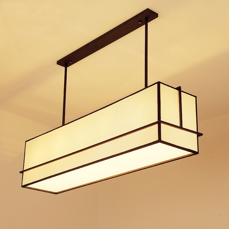 新中式餐厅客厅茶室长方形吊灯