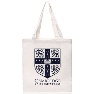 剑桥大学帆布袋Cambridge留学纪念帆布包 单肩手提购物袋拉链内袋