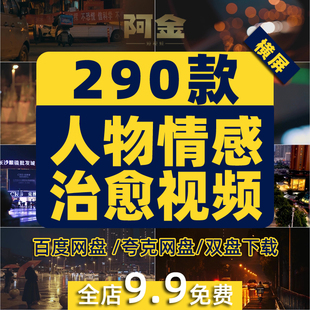 4K人物情感治愈孤独悲情伤感城市都市夜景下雨行人车流高清短视频