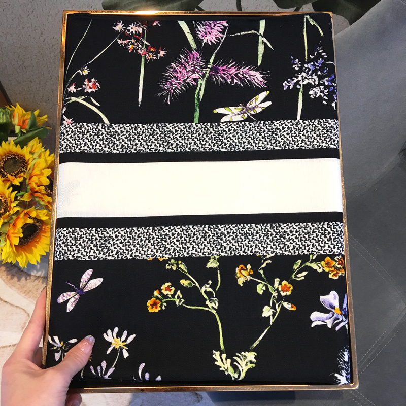 【花丛乐章】大牌气质款双面双色真丝羊毛大方巾高端送礼丝绒围巾