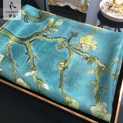 梵高油画系列高端送礼真丝大方巾