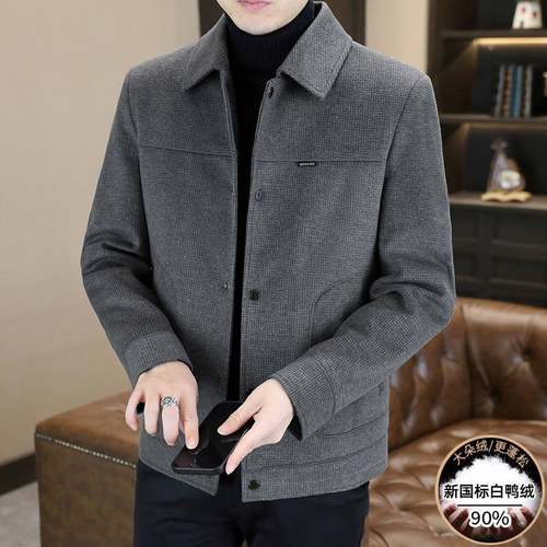 专柜品质男士翻领羽绒服2025新款青年羽绒夹克时尚休闲时尚保暖男