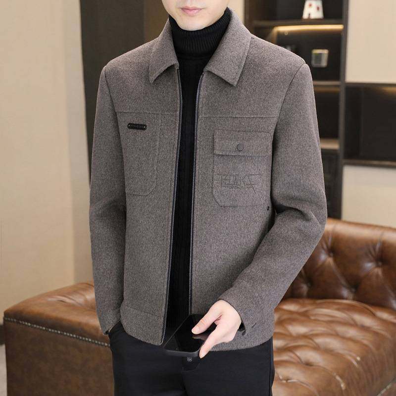 专柜品质2025冬季厚款男士羊毛大衣中青年男士呢子大衣外套男短款