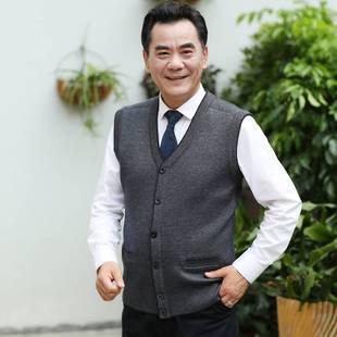 专柜品质毛衣男款秋冬季2025新款V领加厚打底开衫毛线衣男士背心