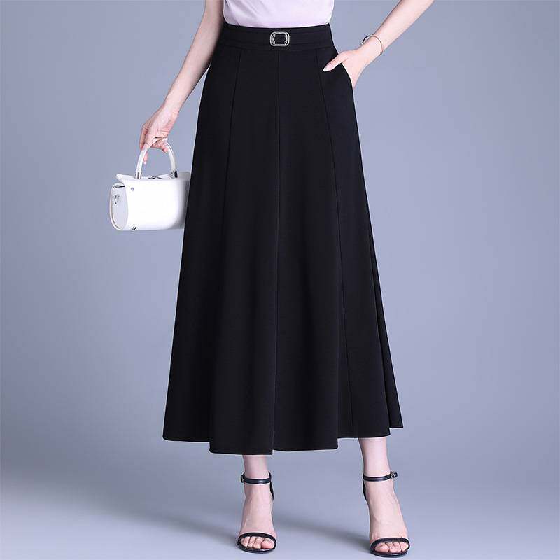 专柜品牌黑色长裙女夏季半身裙2026新款时尚休闲大摆裙遮胯显瘦高