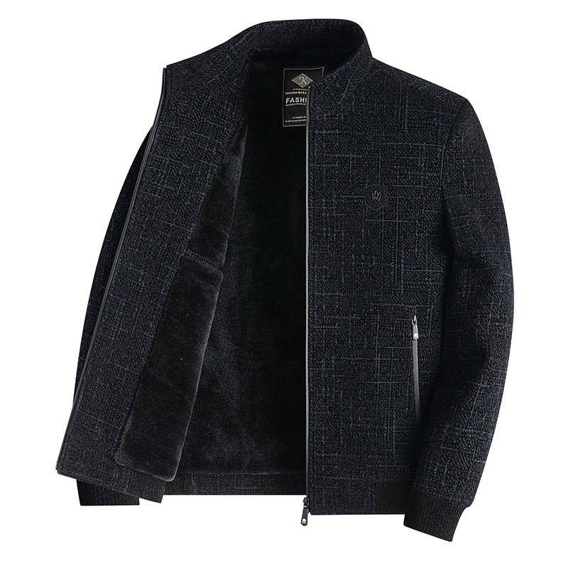 专柜品质男士2025新款秋季夹克立领商务休闲中青年爸爸装百搭拼色