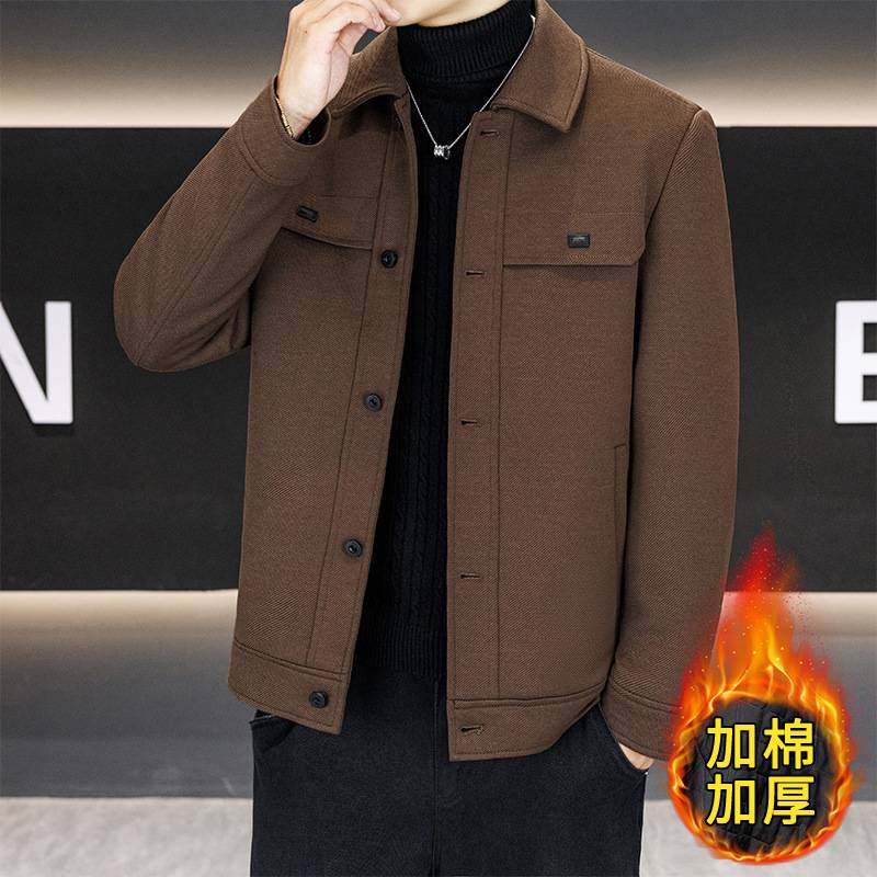 专柜品质男士翻领呢子外套青年轻熟风时尚商务男装短款毛呢大衣春