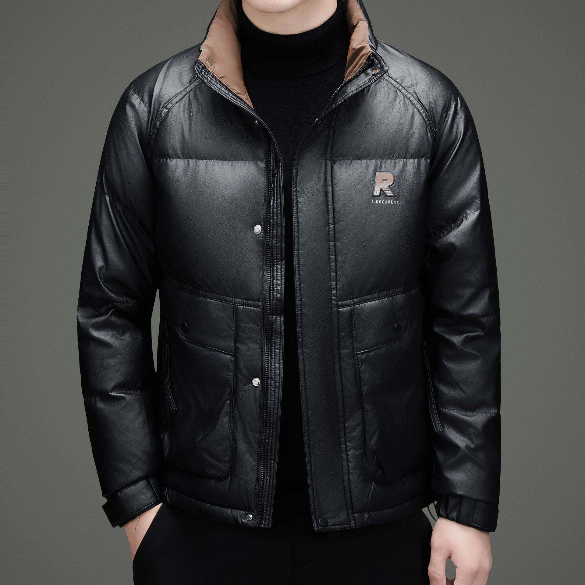 专柜品质2025冬季新款立领时尚休闲白鸭绒羽绒服宽松拉链保暖外套