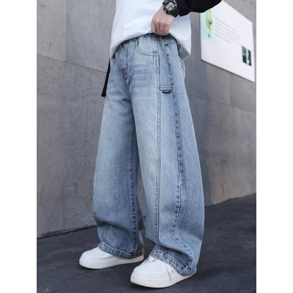 专柜品牌男童裤子春款2026新款早春儿童休闲牛仔裤男孩中大童百搭