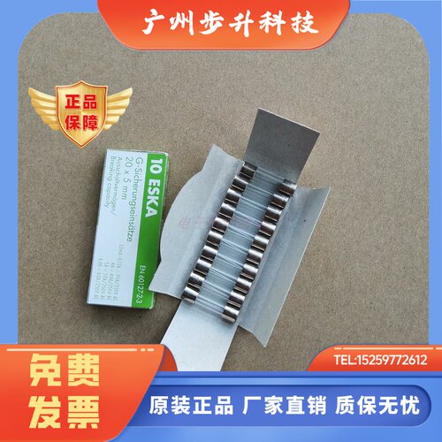 德国ESKA保险丝熔断器5*20 慢速延时T1L250V，玻璃管材质一盒10个