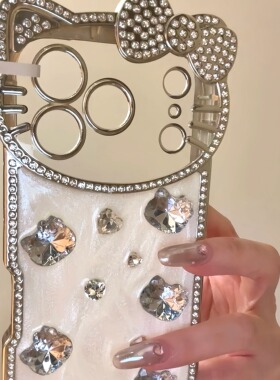 高级感ins点钻镜头滴胶钻石猫咪适用ihone17promax苹果16手机壳15小众简约设计感防摔保护壳