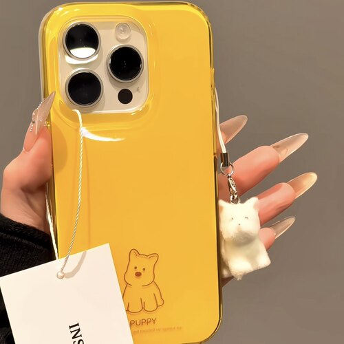 英文线条小狗适用iphone17promax手机壳16新款苹果14p13ins风简约创意时尚少女心满满