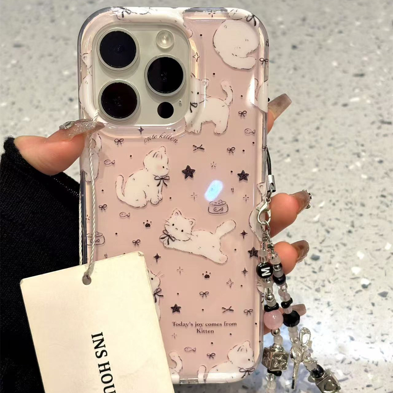 韩系粉底星星波点猫咪适用ihone16promax苹果15pro手机壳14新款13,3C数码配件,手机保护套/壳,淘宝优惠券,粉丝福利购,淘宝优惠卷