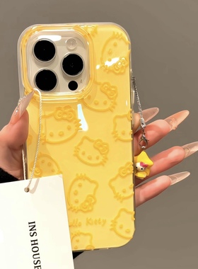 创意ins满屏线条猫咪适用iphone1promax苹果16pr手机壳新款14pro