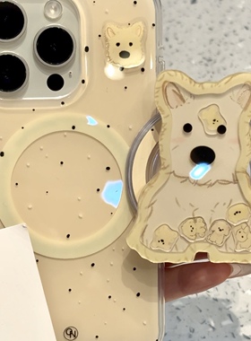 创意黑白泼墨西高地大头贴适用ihone16promax苹果15pro手机壳14新款13韩系ins风可爱少女心满满