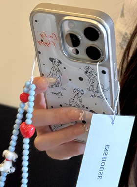 创意ins白底满屏波点斑点狗适用iphone16proma手机壳苹果15pm新14