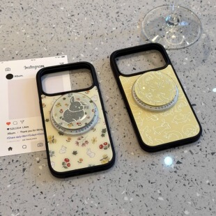 童趣鎏金腊肠狗花朵小兔适用于iphone17promax苹果16p手机壳15治愈系软萌可爱萌宠甜美防摔保护壳