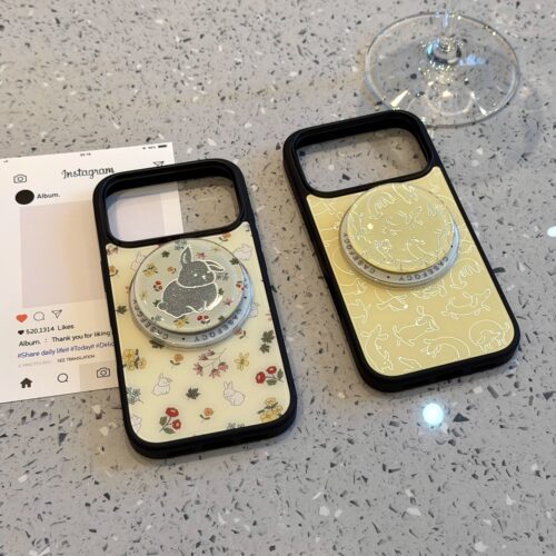童趣鎏金腊肠狗花朵小兔适用于iphone17promax苹果16p手机壳15治愈系软萌可爱萌宠甜美防摔保护壳