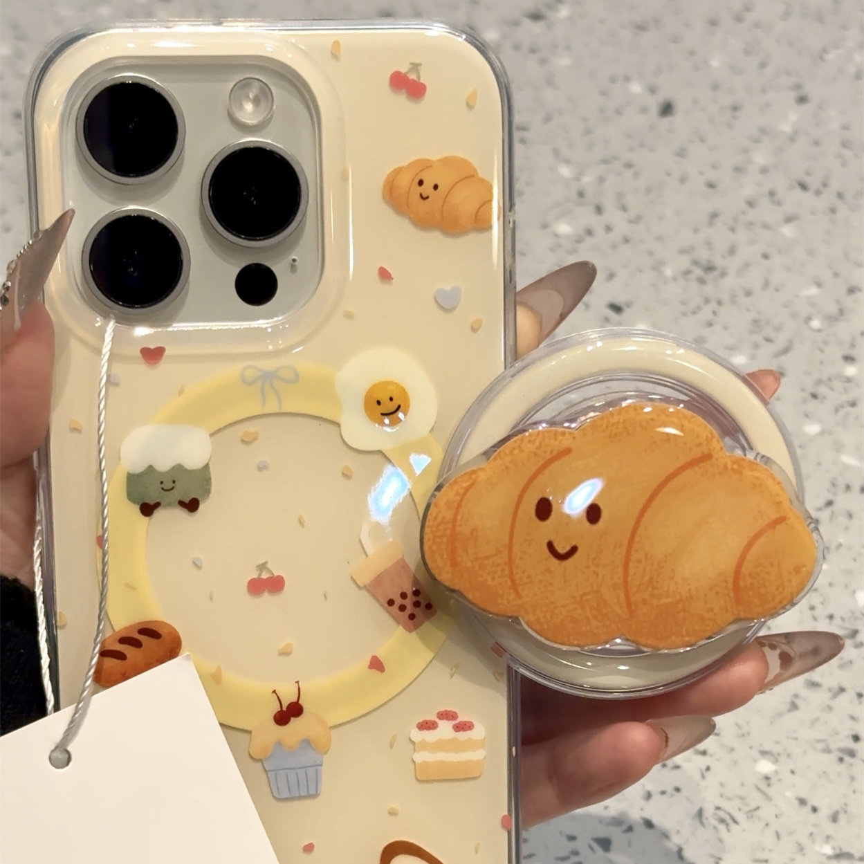 创意美食奶茶蛋糕牛角包适用iphone16promax手机壳苹果15pm磁吸14