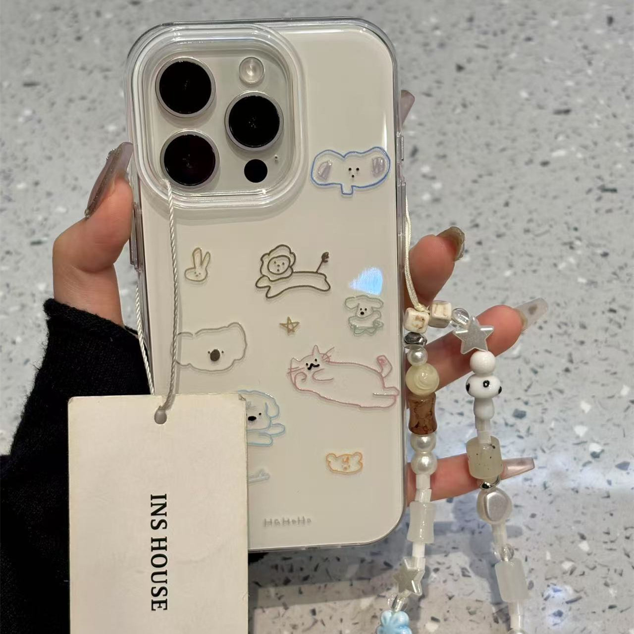 彩色线条猫咪小动物适用iphone16promax苹果15pro手机壳14新款13