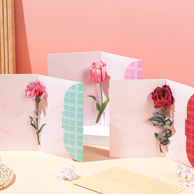 拾艺花朵立体贺卡卡片定制