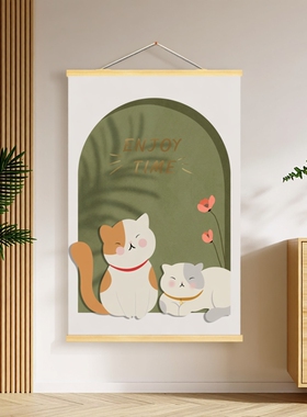 奶油风简约立体花卉挂画布艺饭厅