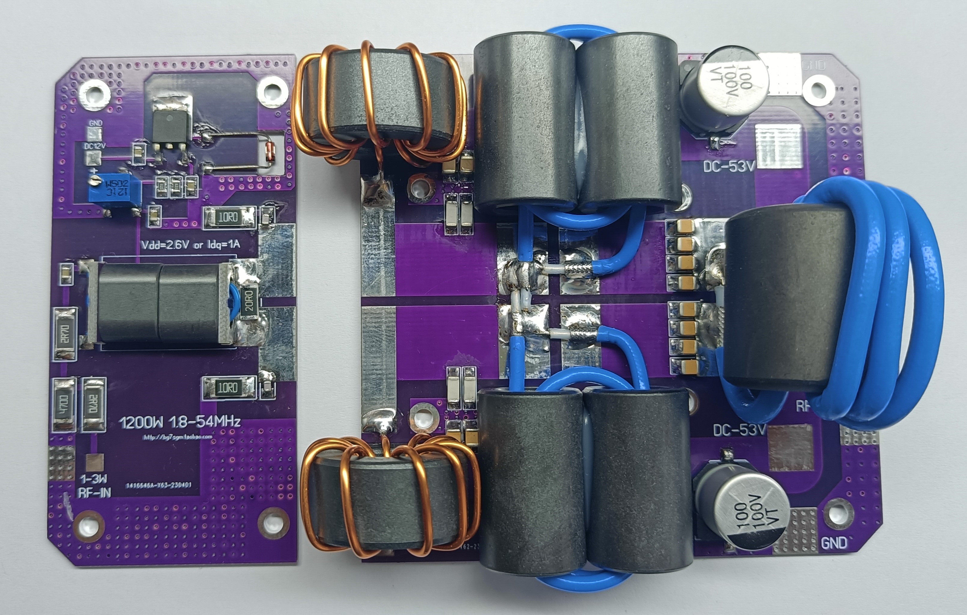 Shortwave amplifier board HF amplifier kit 1200W amplifier board MRFX1K80H amplifier board BLF188 amplifier