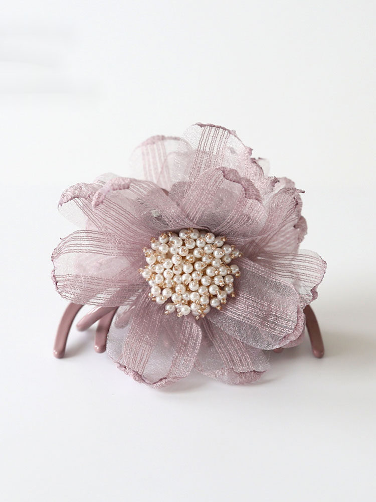 头饰森系抓夹韩国优雅大号仙美头花饰品大人气质发夹花朵盘发发抓