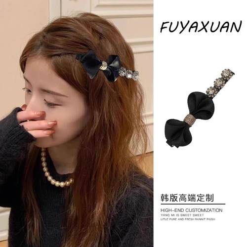 韩国东大门闪钻发夹女侧边刘海无痕鸭嘴夹子头饰前额碎发边夹发卡