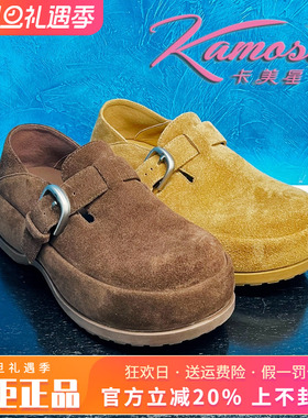 正品卡美星女鞋2025冬新款舒适时尚厚底牛皮中跟女鞋KLC53G08807