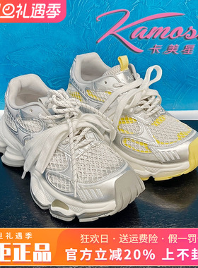 正品卡美星女鞋2025夏季新款系带厚底休闲运动鞋KJY52K76003
