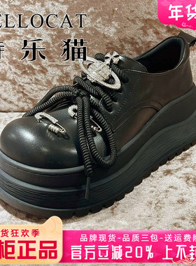 专柜正品特乐猫女鞋热销秋新款粗跟中跟牛皮圆头单鞋TLYF43S16009